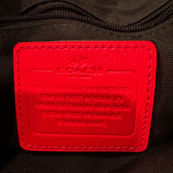 Coach Red and Brown Crossbody Bag with Structured Design - Picture 3 of 7